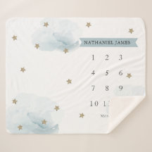 金ゴールド星と雲の青い少年の月次マイルストーン