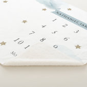 金ゴールド星と雲の青い少年の月次マイルストーン シェルパブランケット (3/4)