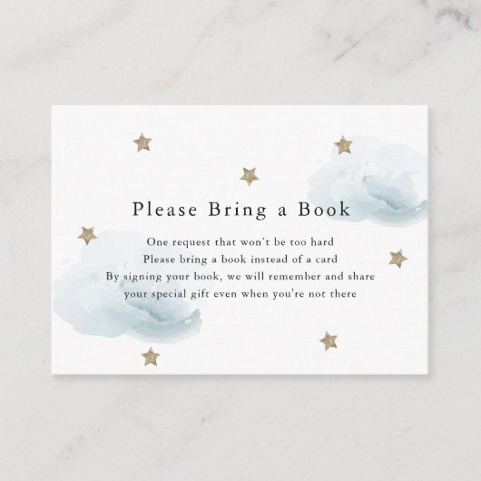 金ゴールド星と雲ブックカードを持って来て エンクロージャーカード (正面)