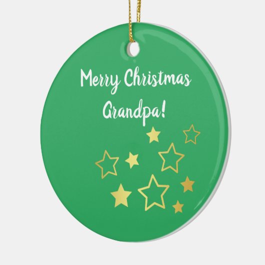 金ゴールド星のおじいさんへのクリスマスの願い セラミックオーナメント (左)