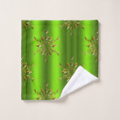 金ゴールド星のクリスマス バスタオルセット (ウォッシュタオル)