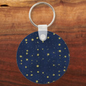 金ゴールド星のダークブルーのフィールドギフトシリーズ キーホルダー (正面)