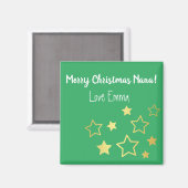 金ゴールド星のナナへのクリスマスの願い マグネット (正面/裏面)