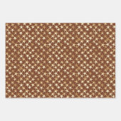 金ゴールド星のブラック、ホットピンク&チョコレートブラウン ラッピングペーパーシート (正面3)