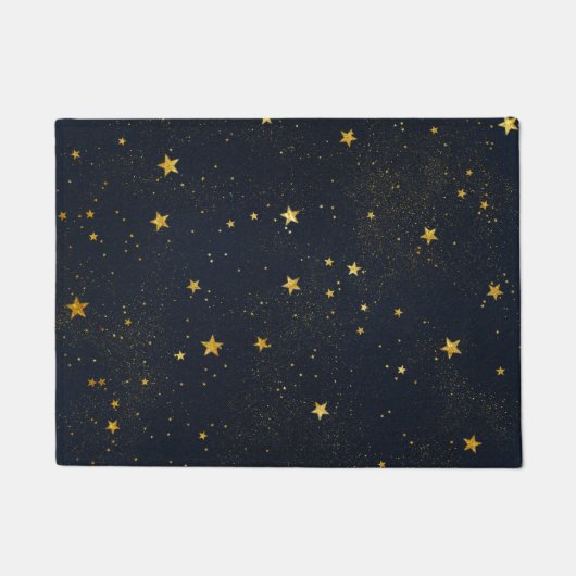 金ゴールド星の夜空 ドアマット (正面)