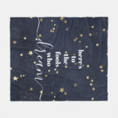 金ゴールド星の夢を見る愚か者へモダン フリースブランケット (正面(横))