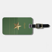 金ゴールド星の緑 ラゲッジタグ (正面横)