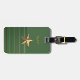 金ゴールド星の緑 ラゲッジタグ