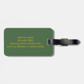 金ゴールド星の緑 ラゲッジタグ (裏面横)