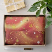 金ゴールド星はキラキラと赤の光 薄葉紙 (ギフト)