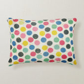 金ゴールド星を持つ数々の水玉模様,色のストライプ付き アクセントクッション (正面)