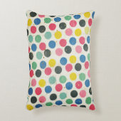 金ゴールド星を持つ数々の水玉模様,色のストライプ付き アクセントクッション (正面(垂直))