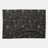 金ゴールド星コンステレーション銀河系パターン キッチンタオル (横)