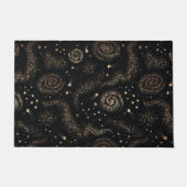 金ゴールド星コンステレーション銀河系パターン ドアマット (正面)