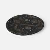 金ゴールド星コンステレーション銀河系パターン ペーパープレート (アングル)