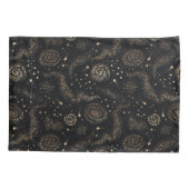 金ゴールド星コンステレーション銀河系パターン 枕カバー (裏面-左)