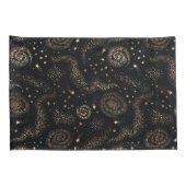 金ゴールド星コンステレーション銀河系パターン 枕カバー (裏面-右)