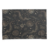 金ゴールド星コンステレーション銀河系パターン 枕カバー (正面右)