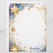 金ゴールド星ファンタジー レターヘッド (正面/裏面)