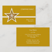 金ゴールド星ホワイトラインの名刺テンプレート金ゴールド 名刺 (正面/裏面)