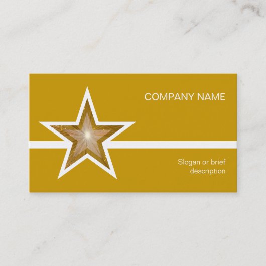 金ゴールド星ホワイトラインの名刺テンプレート金ゴールド 名刺 (正面)