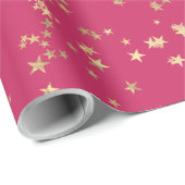 金ゴールド星ミニマルエレガントリスト ラッピングペーパー (ロールコーナー)