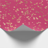 金ゴールド星ミニマルエレガントリスト ラッピングペーパー (角)