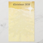 金ゴールド星付きクリスマスツリー 便箋 (裏面)
