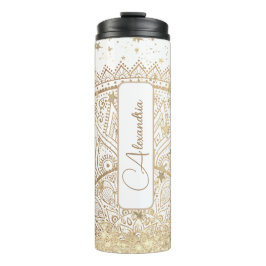 金ゴールド星付きマンダラパーソナライズされたー タンブラー