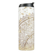 金ゴールド星付きマンダラパーソナライズされたー タンブラー (回転左)