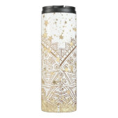 金ゴールド星付きマンダラパーソナライズされたー タンブラー (裏面)