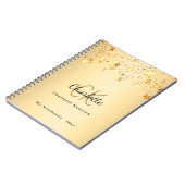 金ゴールド星名モノグラム ノートブック (左側)