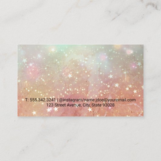 金ゴールド星塵 |ピンクの大理石 名刺 (裏面)