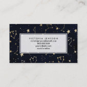 金ゴールド星座ハート星水色 名刺 (裏面)