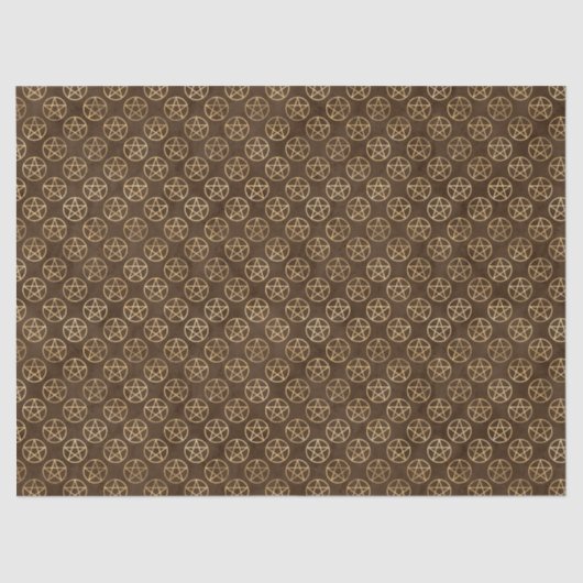 金ゴールド星形五角形オンブラウン 薄葉紙 (正面)