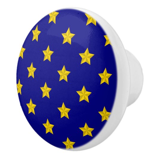 金ゴールド星模様、ネイビーブルー独占的、 セラミックノブ (右)