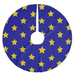 金ゴールド星模様、ネイビーブルー独占的、 ブラッシュドポリエステルツリースカート