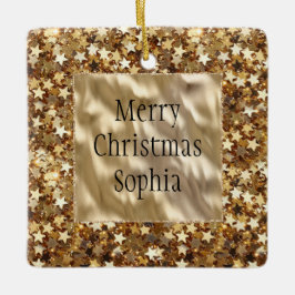 金ゴールド星紙吹雪 セラミックオーナメント