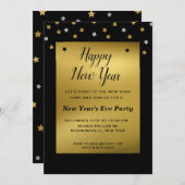 金ゴールド星紙吹雪 |大晦日招待状 招待状 (正面/裏面)