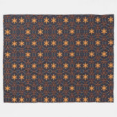 金ゴールド星繰り返しパターンデザイン フリースブランケット (正面(横))