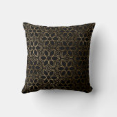 金ゴールド星花模様オンブラック装飾用クッション クッション (裏面)