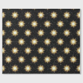 金ゴールド星雪 ラッピングペーパー (フラット)