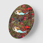 金ゴールド星2人組 ラウンド壁時計 (傾斜)