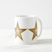 金ゴールド星3つ星マグホワイト コーヒーマグカップ (正面右)