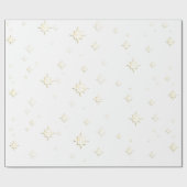 金ゴールド星 クリスマスハヌカーのプレゼント ラッピングペーパー (フラット)