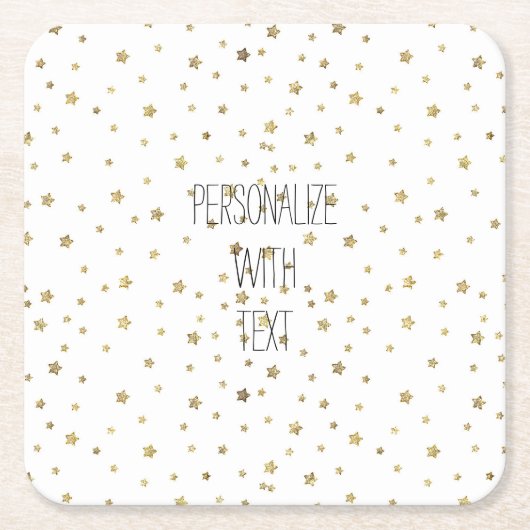 金ゴールド星 スクエアペーパーコースター (正面)