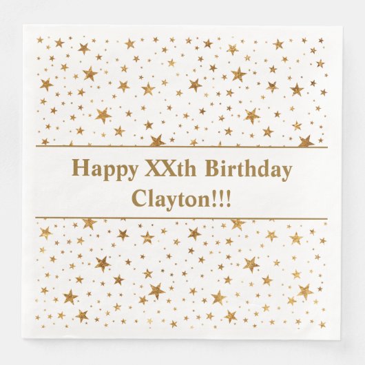 金ゴールド星（メッセージ付き）誕生日 (正面)