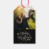 金ゴールド星「メリークリスマス」 ギフトタグ (正面)