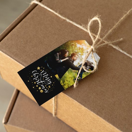 金ゴールド星「メリークリスマス」 ギフトタグ