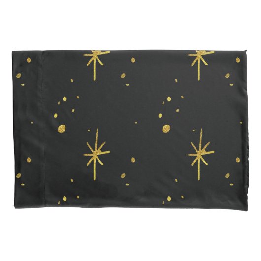 金ゴールド星 枕カバー (正面)
